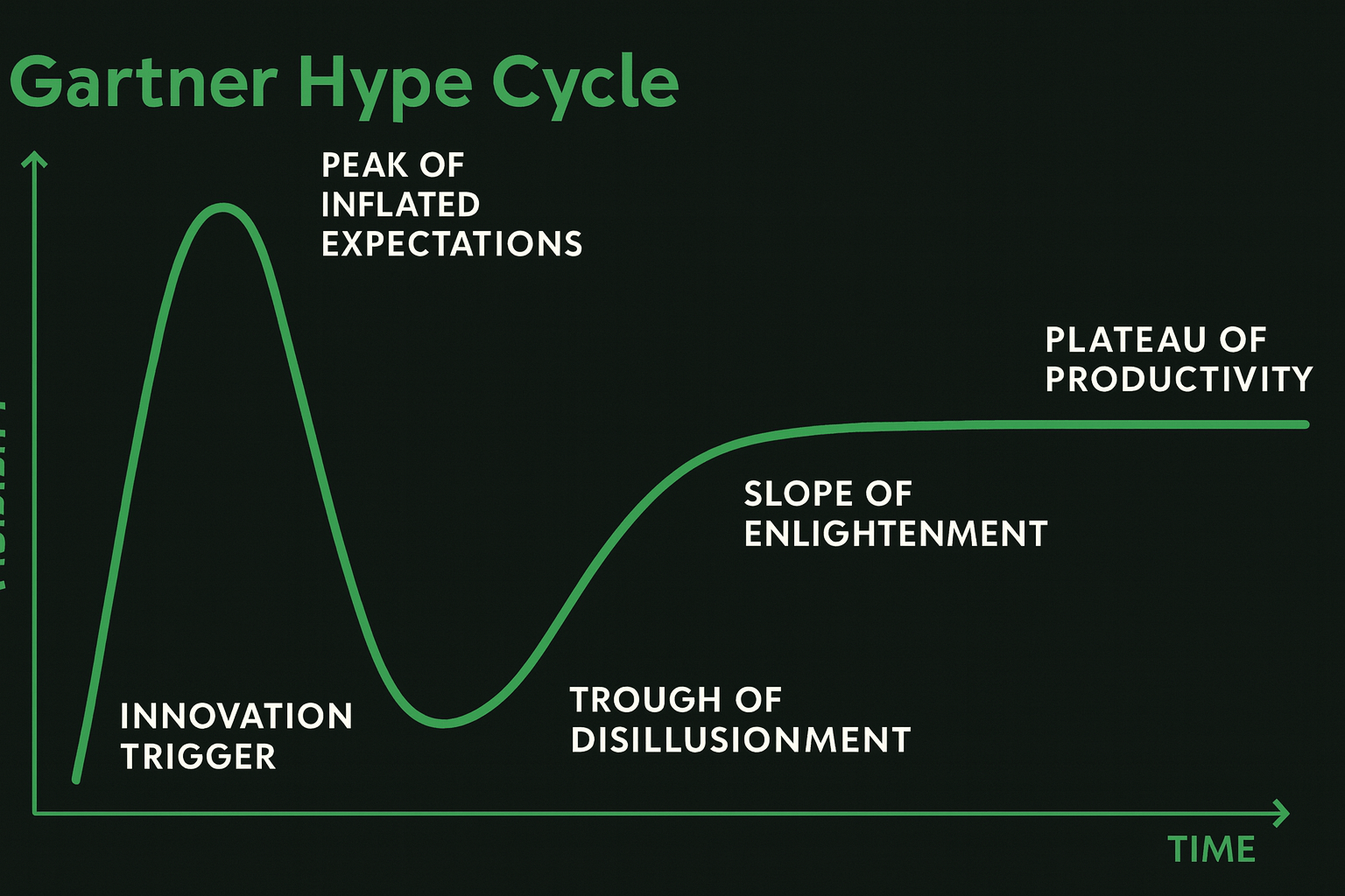 Gartner hype curve as a means to understand when to  invest in AI